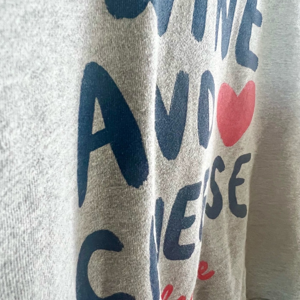 $88 Anthropologie Maeve X Jordan Nickson Wine & Cheese Graphic Sweatshirt XS - Picture 8 of 13